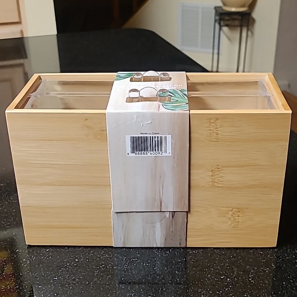 Bamboo & Acrylic Cosmetic Organizer